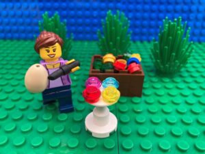 Mum painting some Easter Eggs