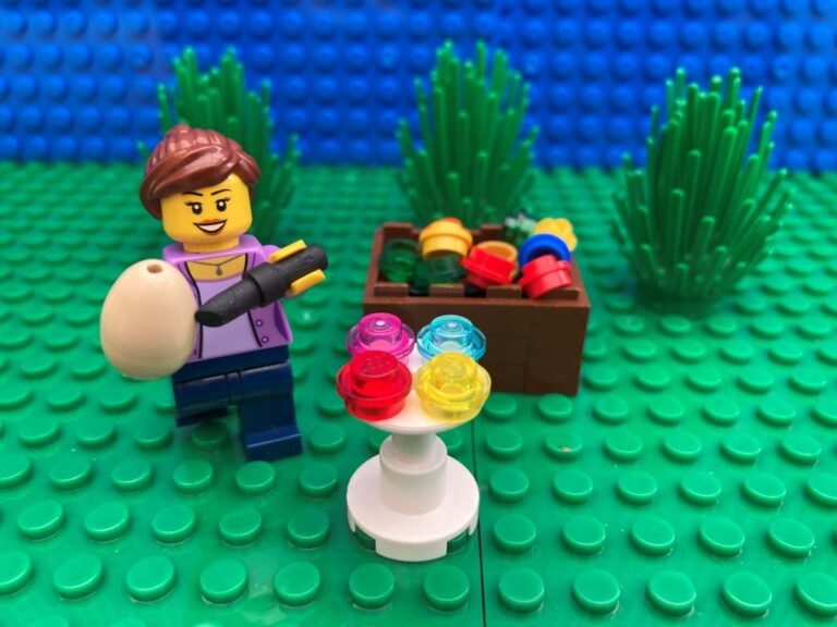 Mum painting some Easter Eggs