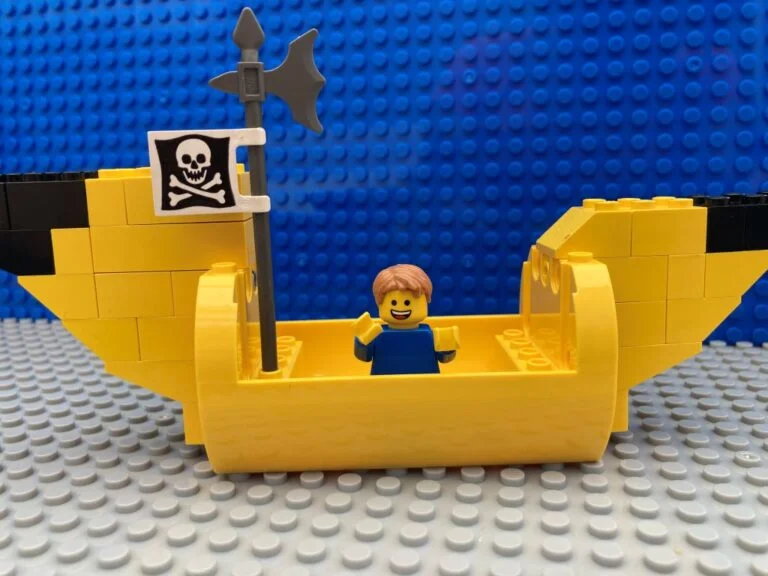 Child sailing in a banana boat