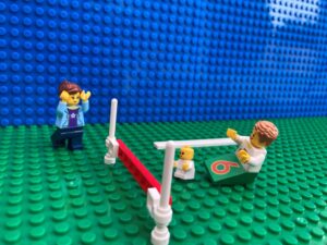 children doing the sack race a their first school sports day