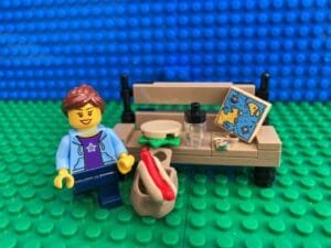 Mum packing bags for day trip to Legoland Windsor