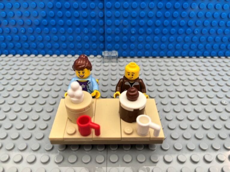 Parents each eating cake