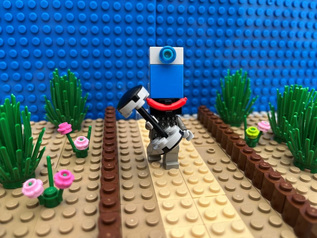 Smartphone character using weights to be healthier