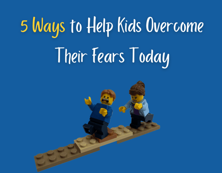 5 Ways to help kids overcome their fears today. Image: child wobbling on a balance beam while mum holds out her arms behind