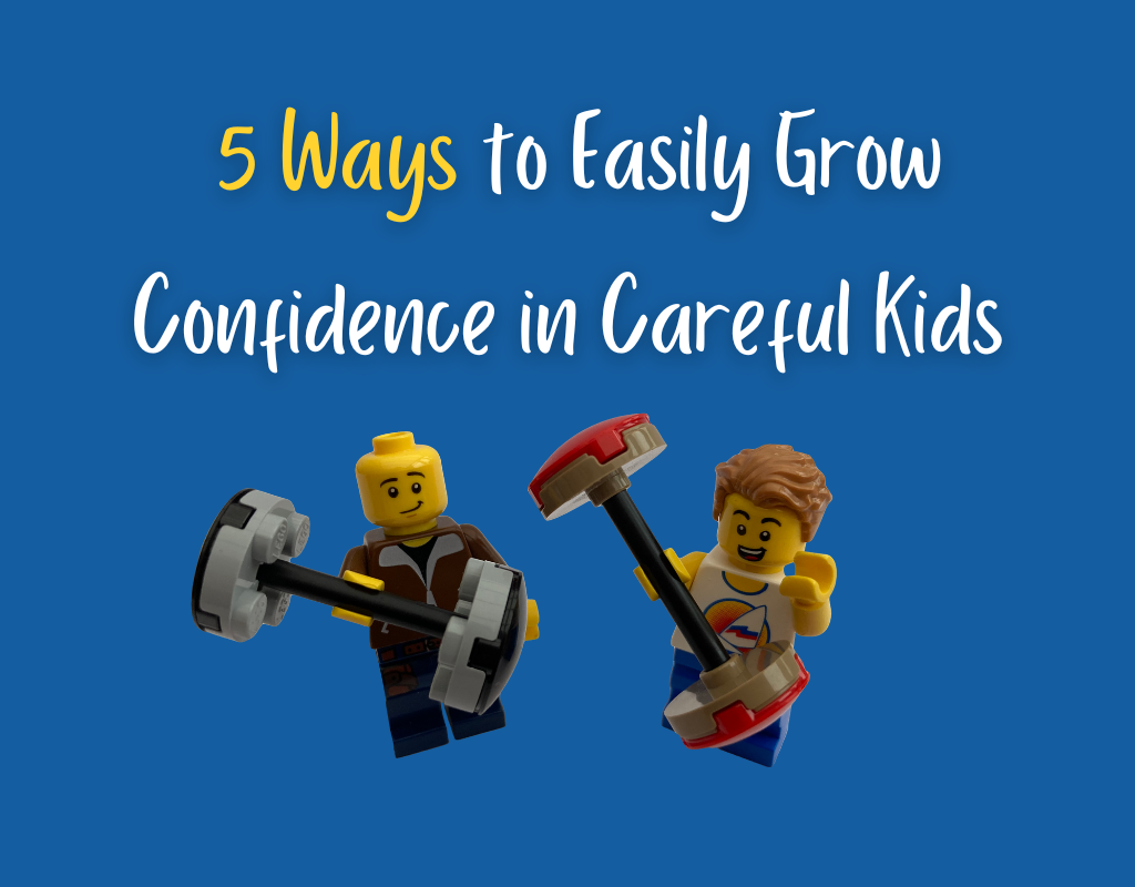 5 Ways to easily grow confidence in careful kids. Image: Dad and child lifting weights together