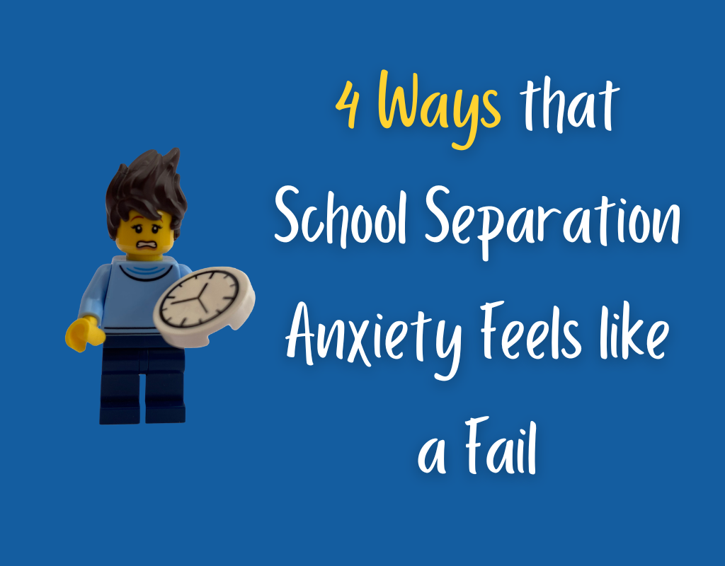 4 Ways that school separation anxiety can feel like a fail. Image: Mum with clock and frazzled hair looking sad and tired